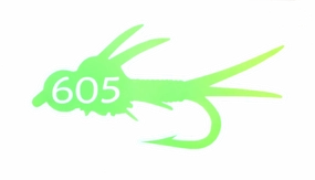 605 Fly Decal/Sticker Chartreuse