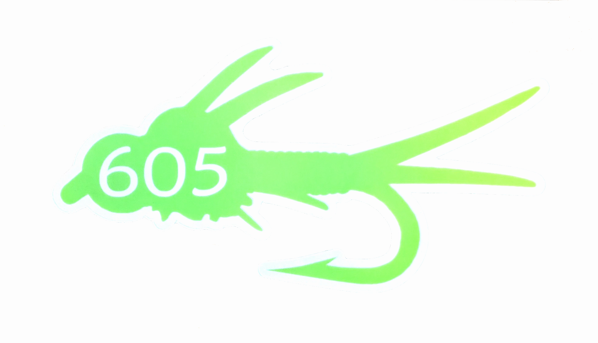 605 Fly Decal/Sticker Chartreuse