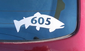 605 Trout Decal/Sticker White