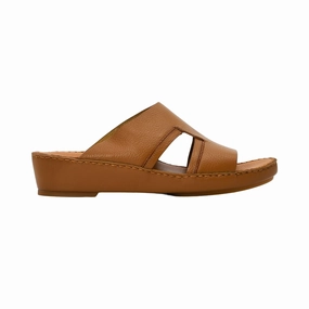 Durable Cloud Comfort A Testoni Men'S Leather Camel Sandal
