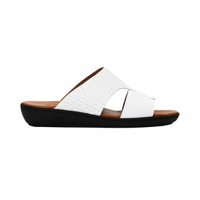 Timeless Memory Foam A Testoni Men'S White Leather Sandal