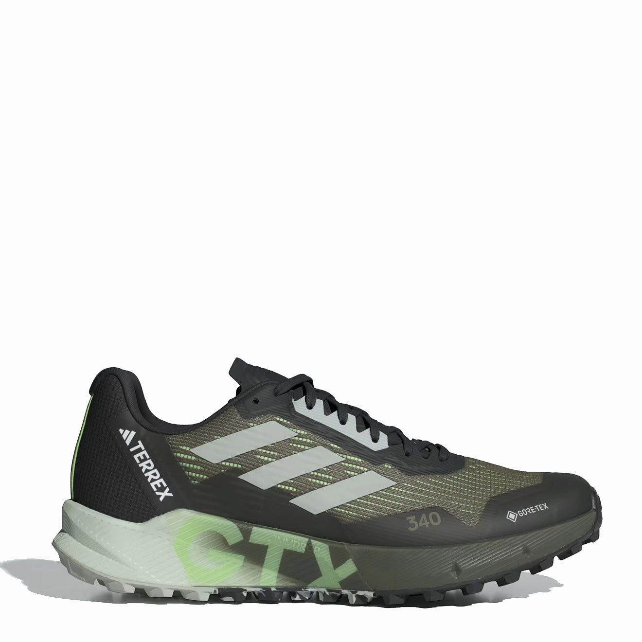 Adidas Terrex Agravic Flow Gore-Tex Trail Running Shoes 2.0 Olive Strata / Wonder Silver / Green Spark Cloud Comfort