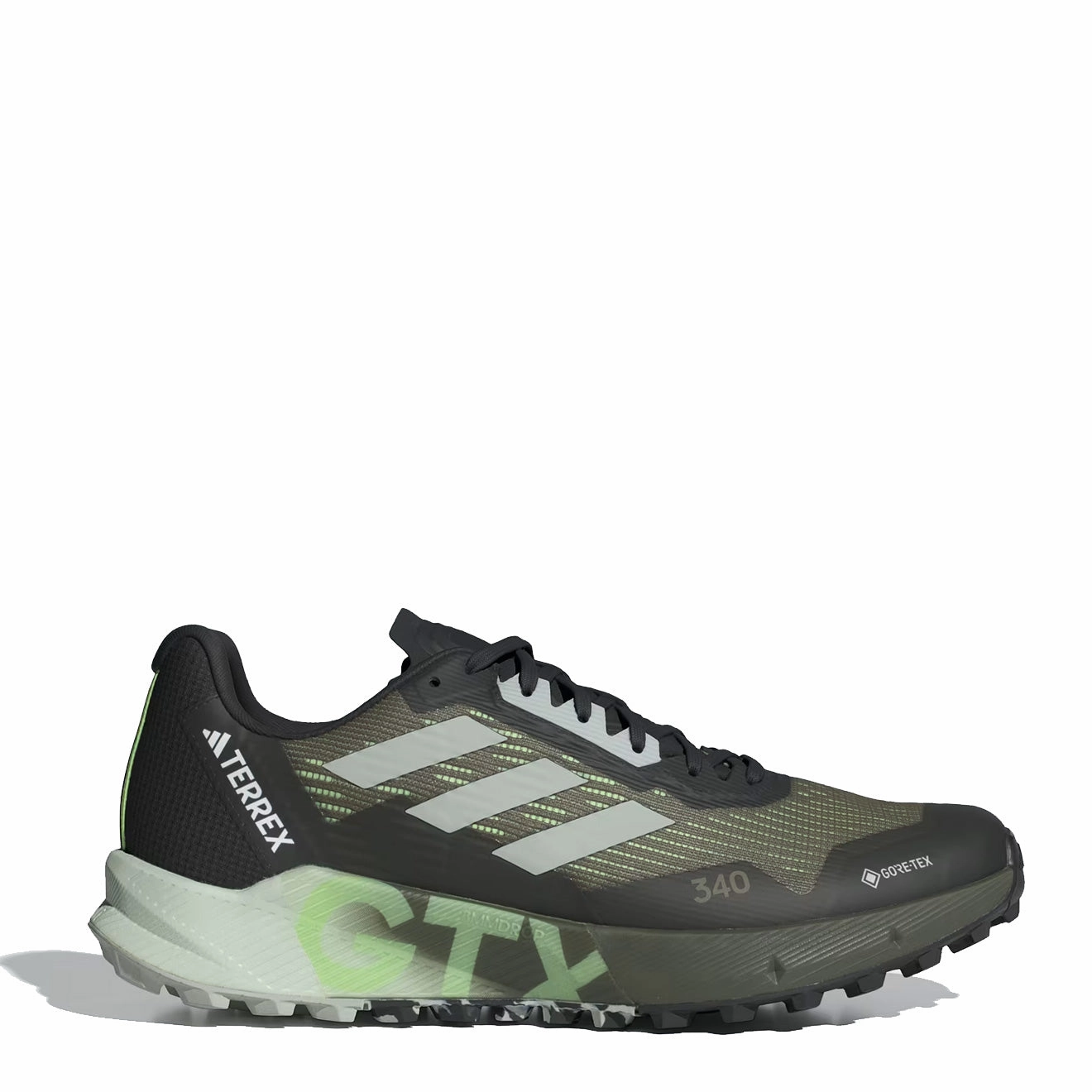 Travel Shoes Adidas Terrex Agravic Flow Gore-Tex Trail Running Shoes 2.0 Olive Strata / Wonder Silver / Green Spark