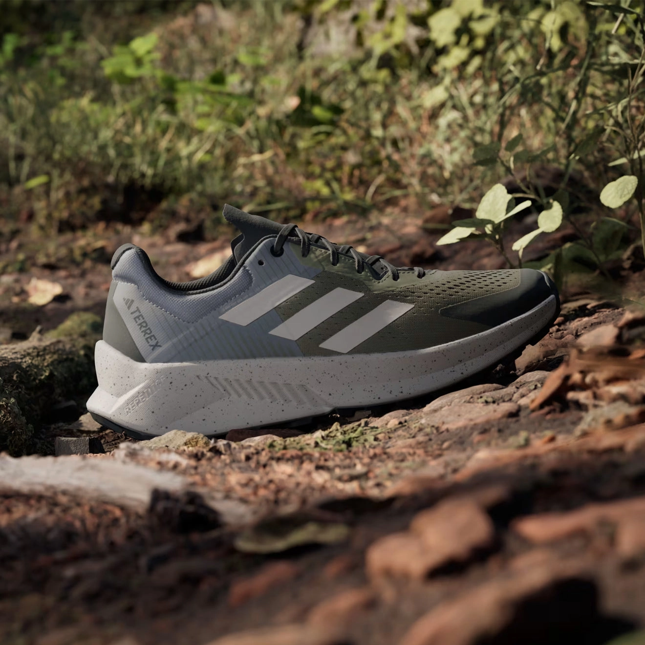 Adidas Terrex Soulstride Flow Trail Running Shoe Olive Strata / Wonder Beige / Charcoal Machine Washable