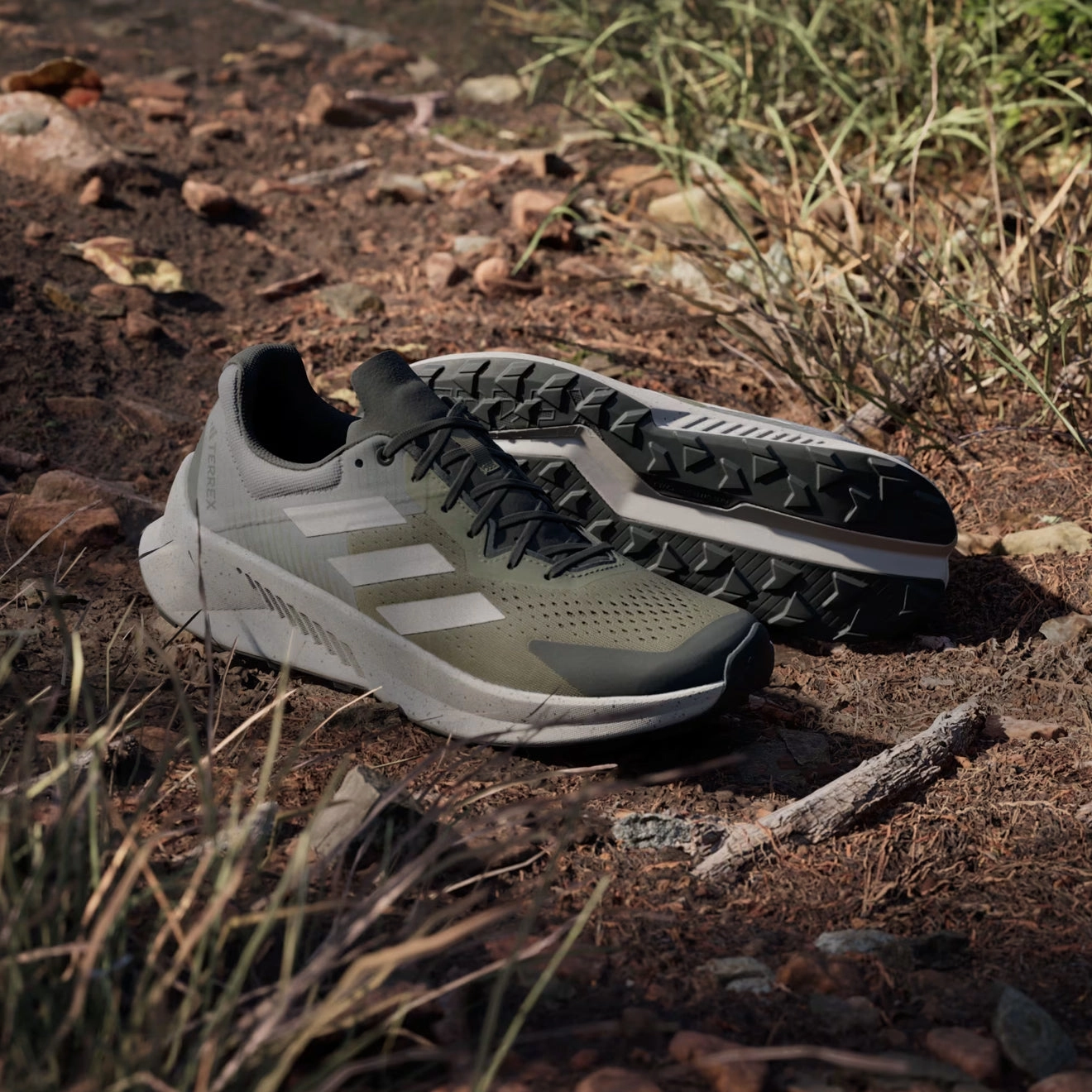Adidas Terrex Soulstride Flow Trail Running Shoe Olive Strata / Wonder Beige / Charcoal Smart Casual Footwear
