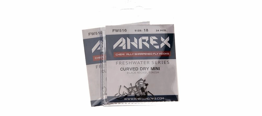 Ahrex FW 516 Curved Dry Mini Barbed Hook 24 pack