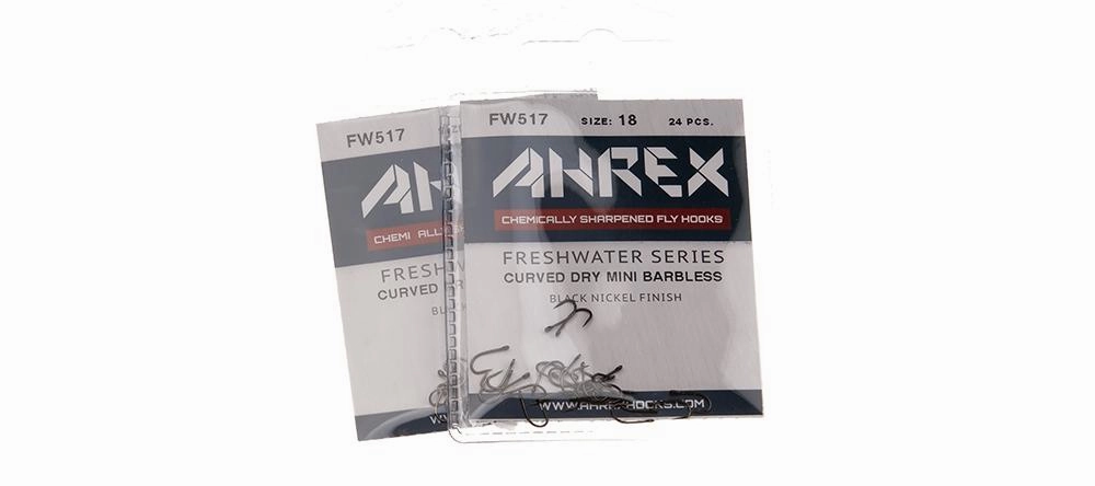 Ahrex FW 517 Curved Dry Mini Barbless Hook 24 pack