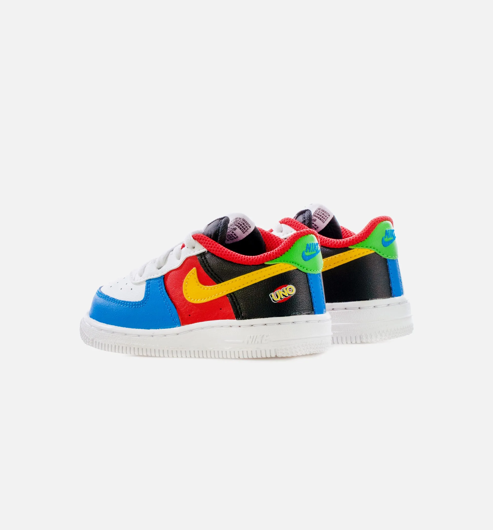 Fashion Sneakers Air Force 1 Uno Infant Toddler Lifestyle Shoe - Black/Red/Multi Free Shipping