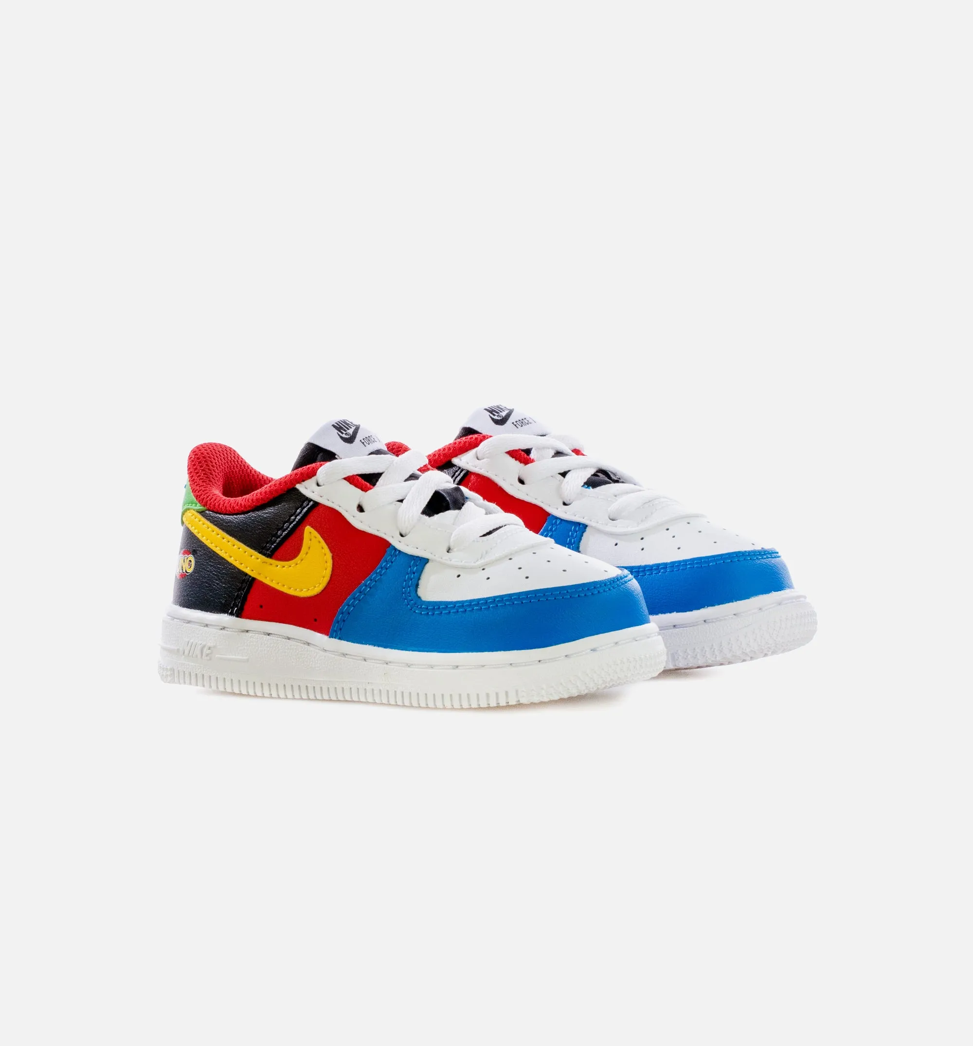 Fashion Sneakers Modern Classic Air Force 1 Uno Infant Toddler Lifestyle Shoe - Black/Red/Multi Free Shipping