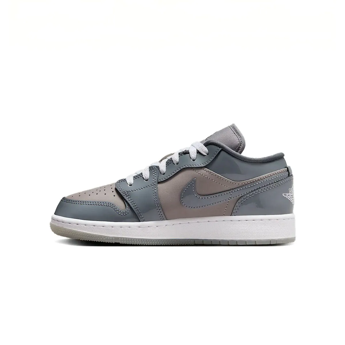 Air Jordan 1 Low Se 'Patent Cool Grey' Durable Shoes