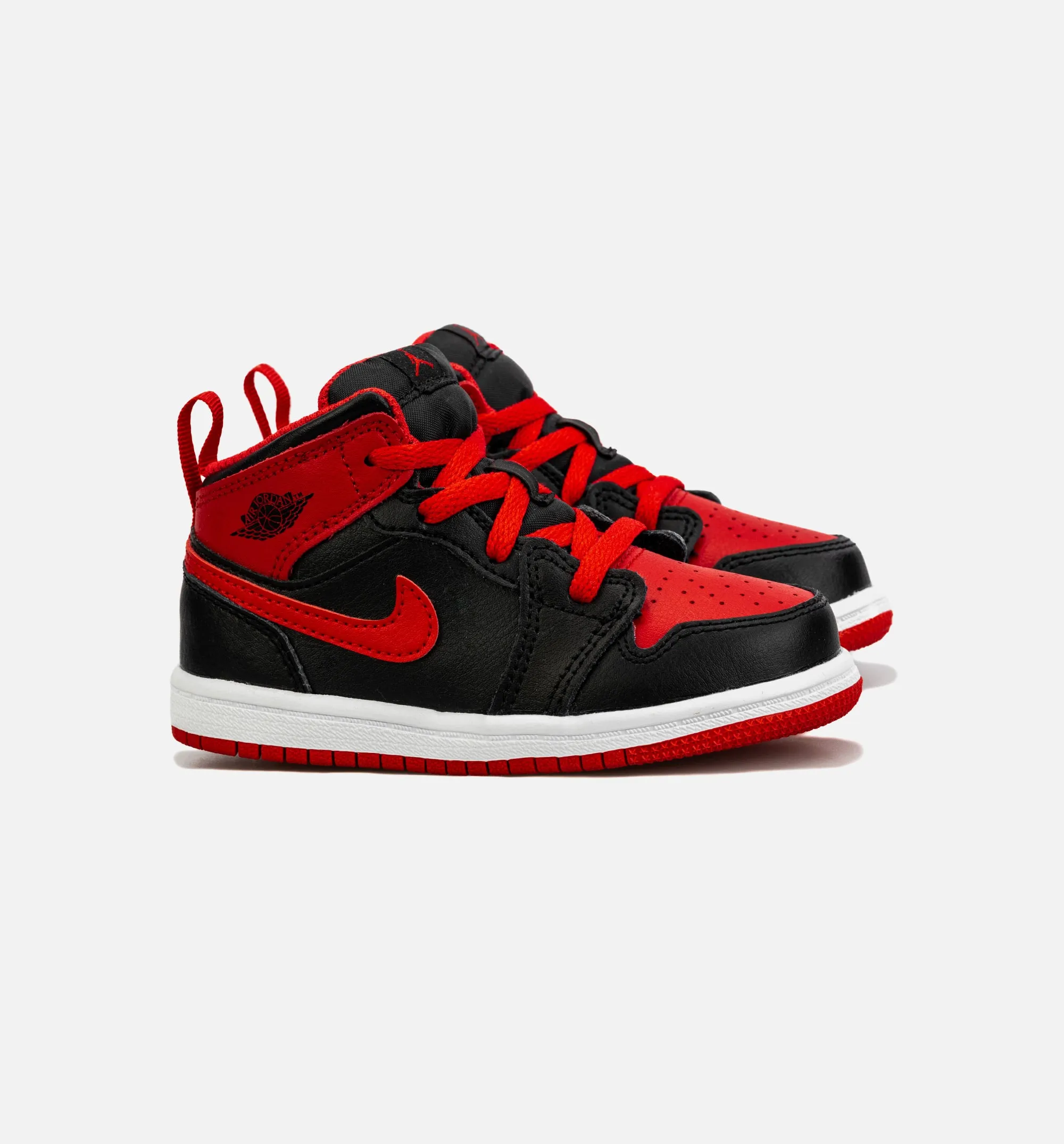 Air Jordan 1 Mid Infant Toddler Lifestyle Shoe - Black/Red Flexible