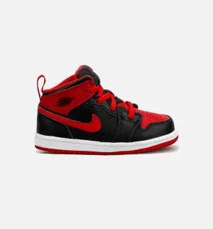 Air Jordan 1 Mid Infant Toddler Lifestyle Shoe - Black/Red Timeless