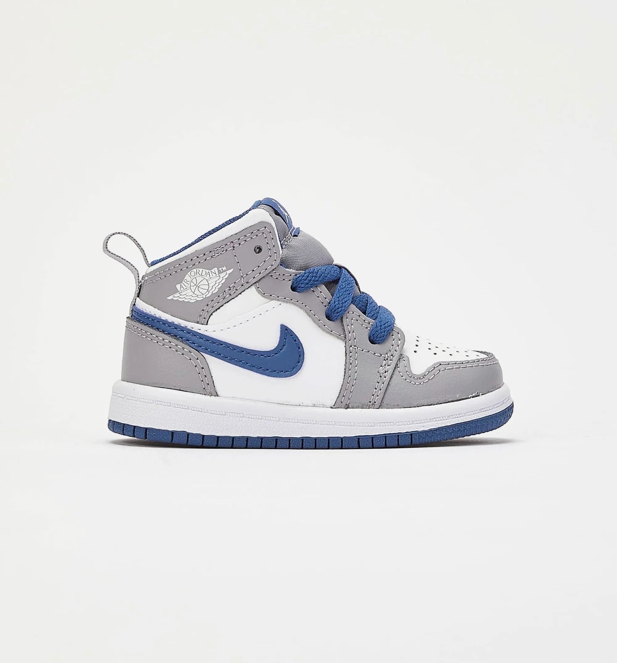 Air Jordan 1 Mid Infant Toddler Lifestyle Shoe - Blue/Grey Daylong Comfort Statement Footwear