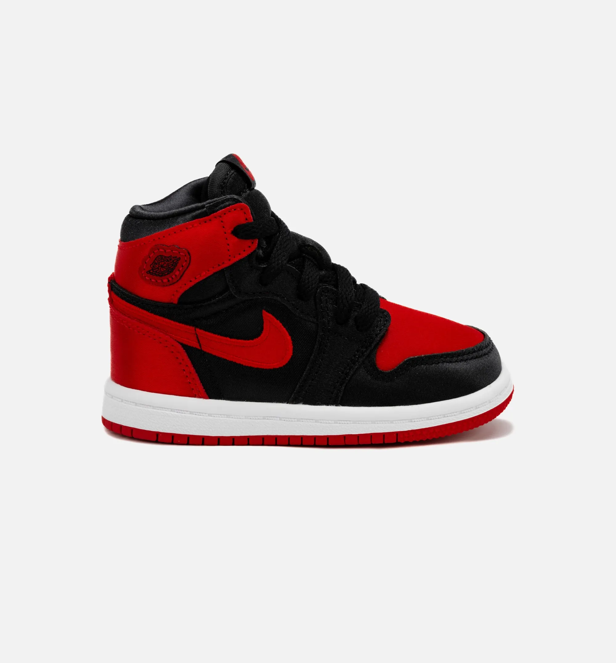 Everyday Sneakers Air Jordan 1 Retro Hi Og Satin Bred Infant Toddler Lifestyle Shoe - Black/Red Free Shipping