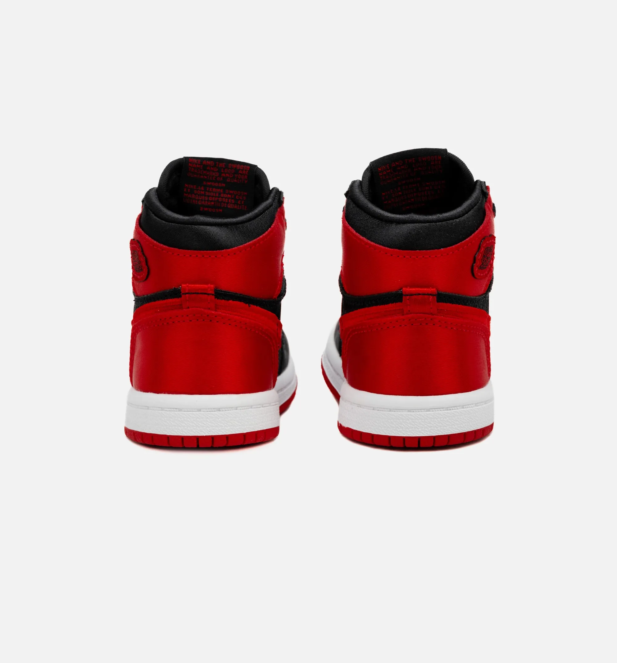 Grippy Traction Ergonomic Sole Air Jordan 1 Retro Hi Og Satin Bred Infant Toddler Lifestyle Shoe - Black/Red Free Shipping
