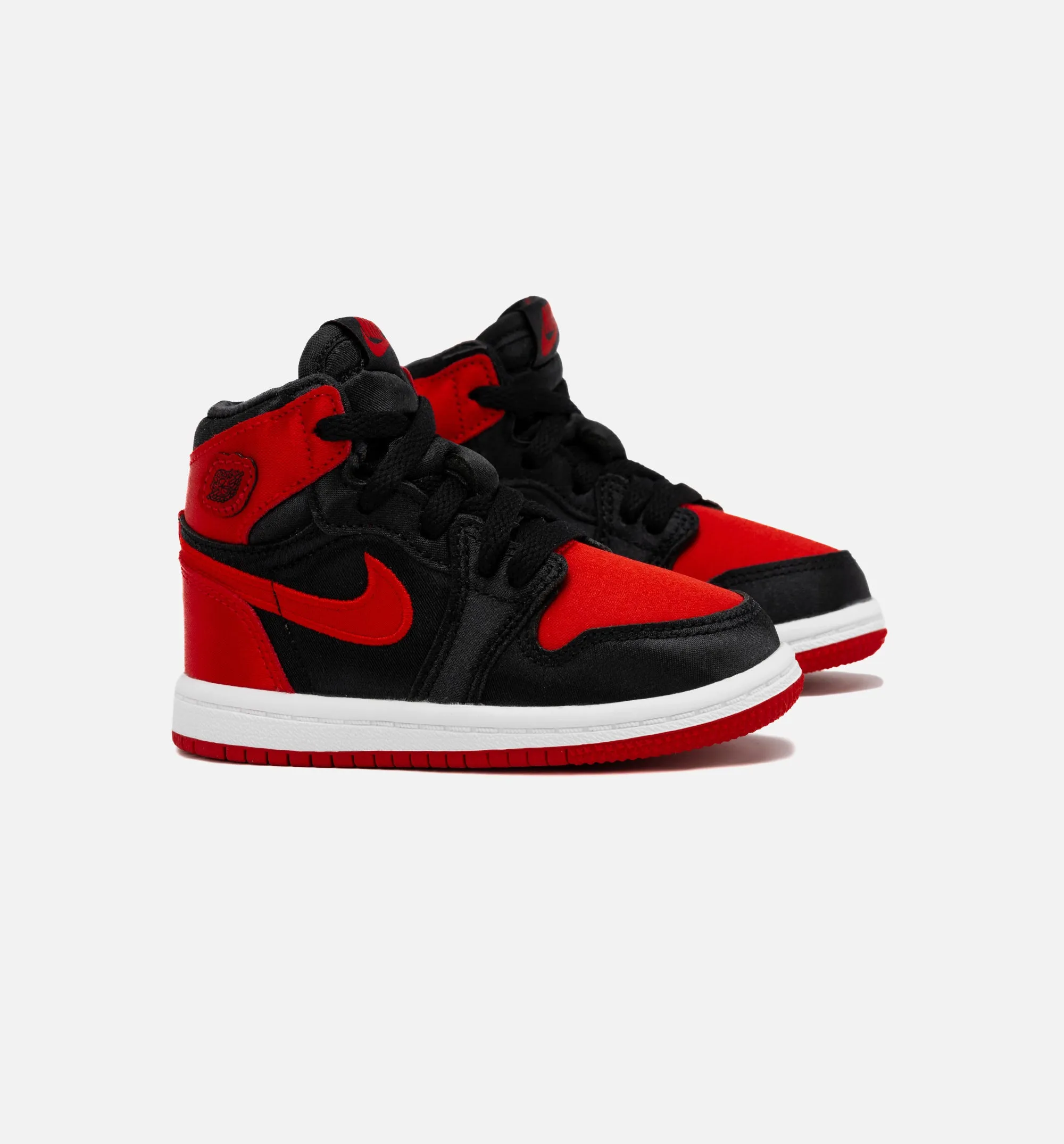 Air Jordan 1 Retro Hi Og Satin Bred Infant Toddler Lifestyle Shoe - Black/Red Free Shipping Slip Resistant Work