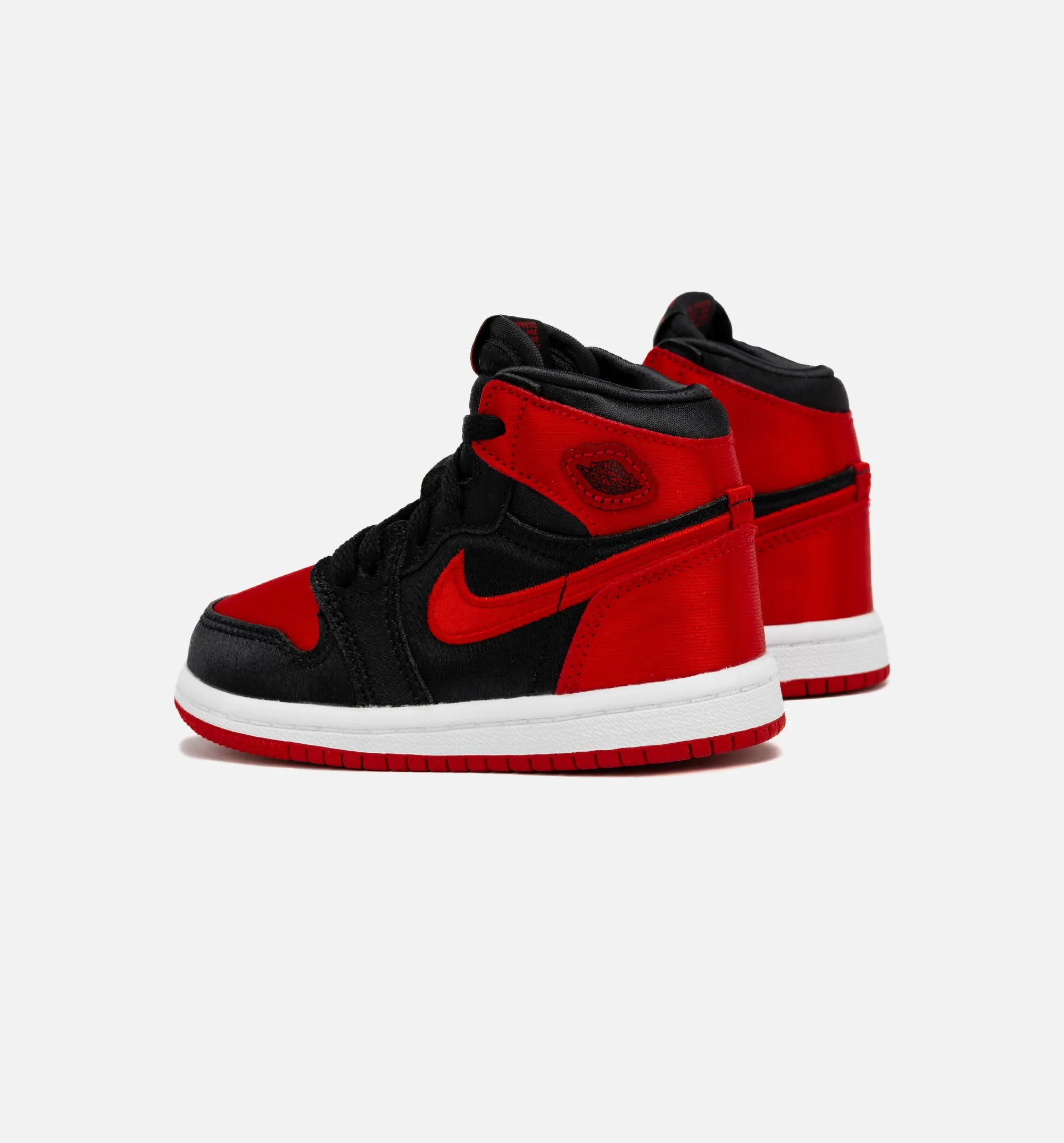 Walking Shoes Slip Resistant Air Jordan 1 Retro Hi Og Satin Bred Infant Toddler Lifestyle Shoe - Black/Red Free Shipping
