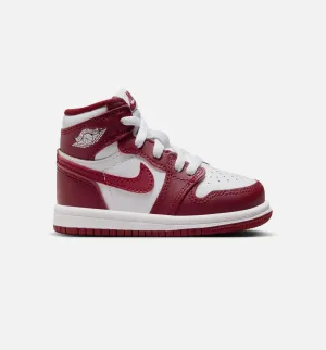 Air Jordan 1 Retro High Og Artisanal Red Infant Toddler Lifestyle Shoe - White/Team Red Waterproof