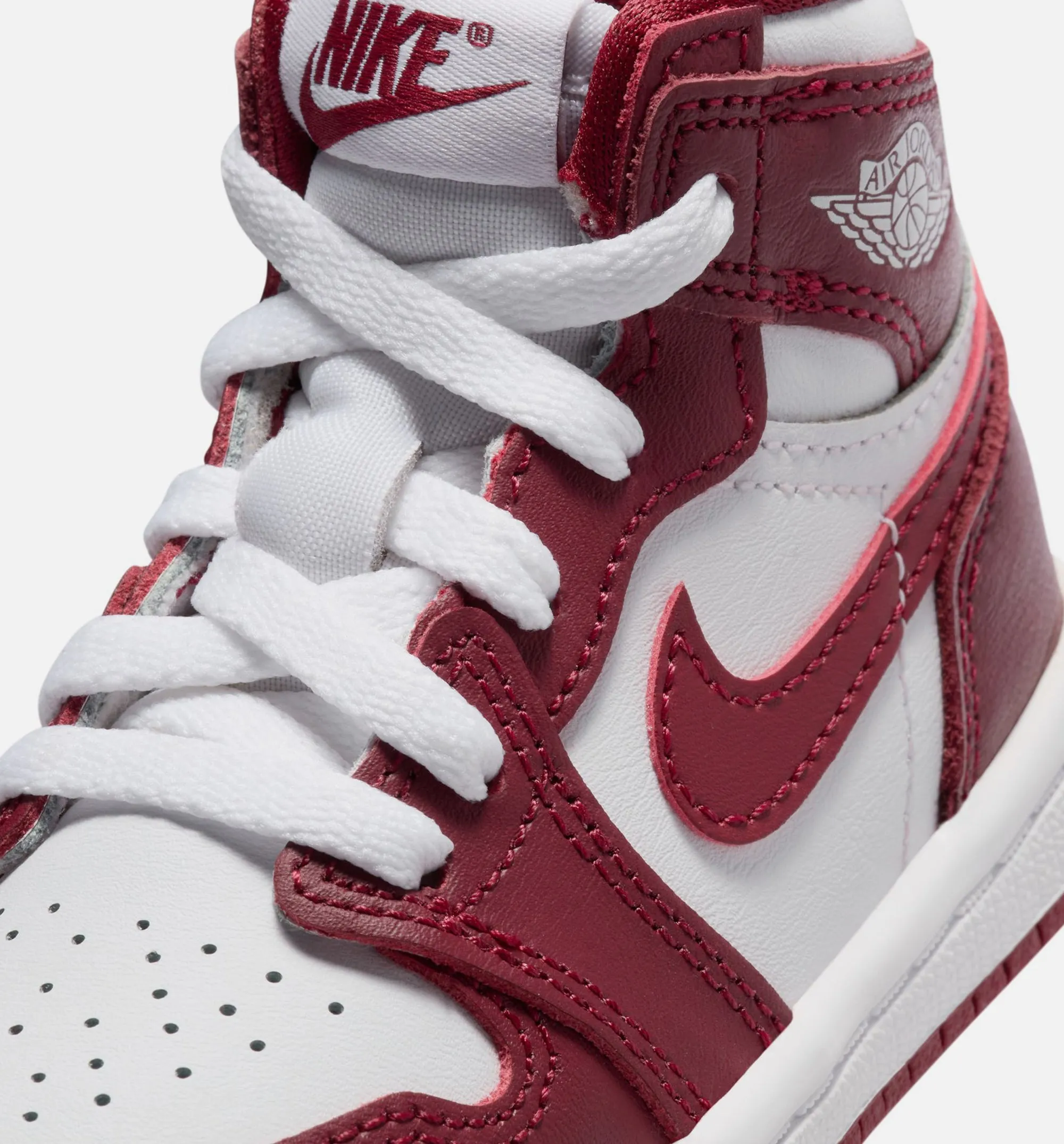 Air Jordan 1 Retro High Og Artisanal Red Infant Toddler Lifestyle Shoe - White/Team Red Versatile Footwear