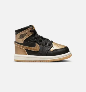 Urban Air Jordan 1 Retro High Og Black And Gold Infant Toddler Lifestyle Shoe - Black/Metallic Gold/Sail
