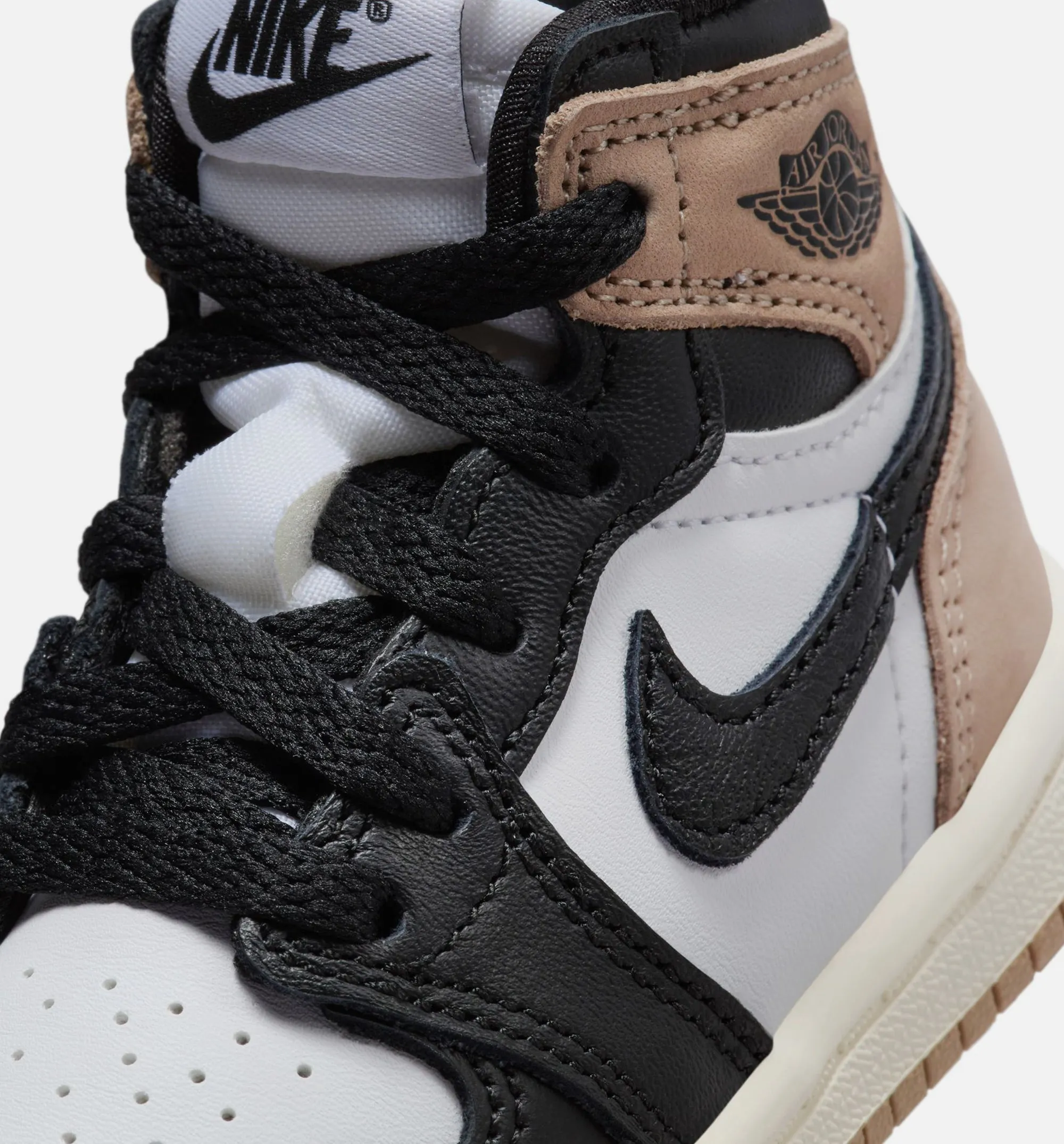 Comfort Heel Odor Control Air Jordan 1 Retro High Og Latte Infant Toddler Lifestyle Shoe - Black/Legend Medium Brown/White/Sail