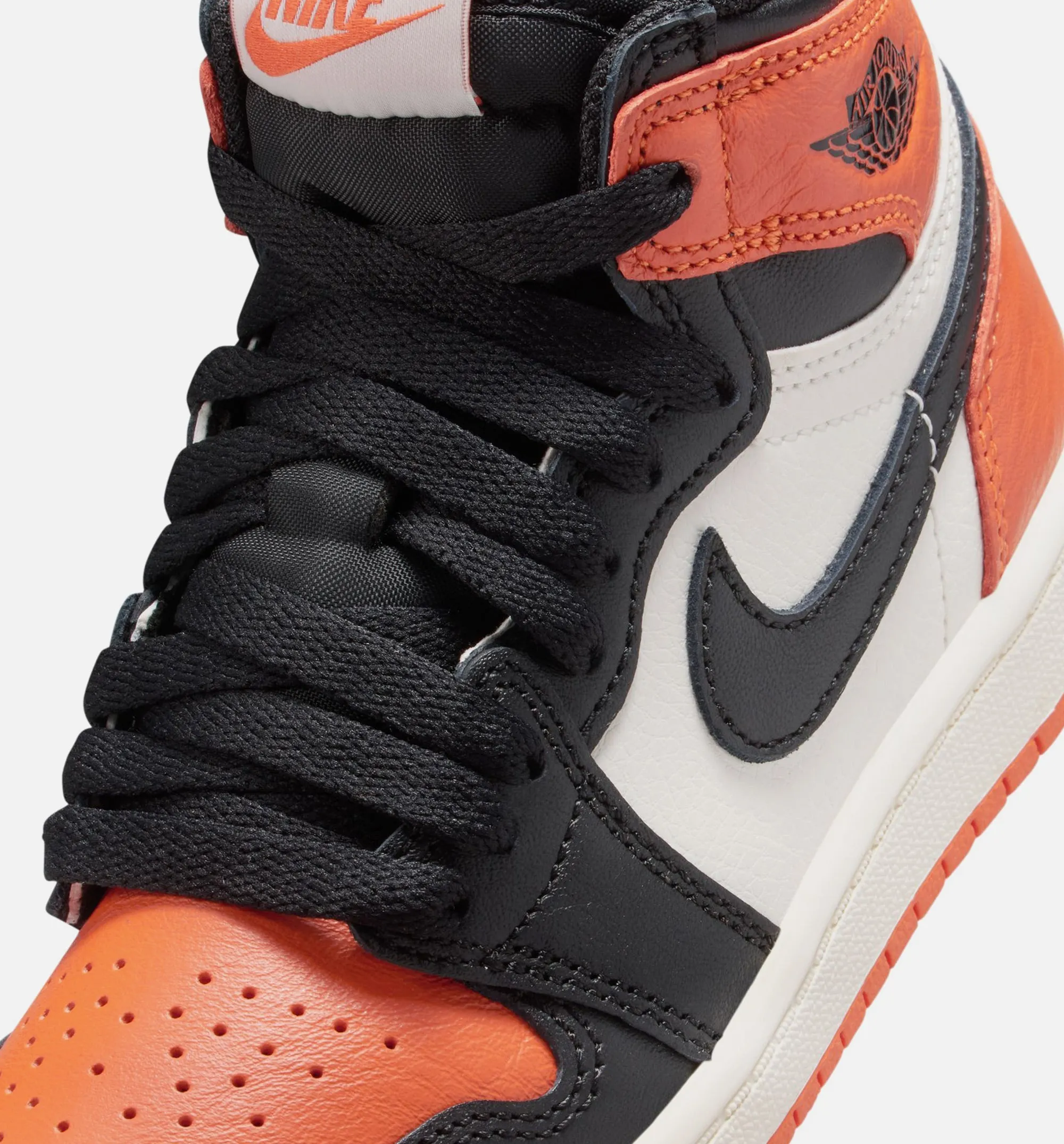 Comfort Heel Chic Footwear Air Jordan 1 Retro High Og Shattered Backboard Preschool Lifestyle Shoe - Black/Black/Sail/Starfish