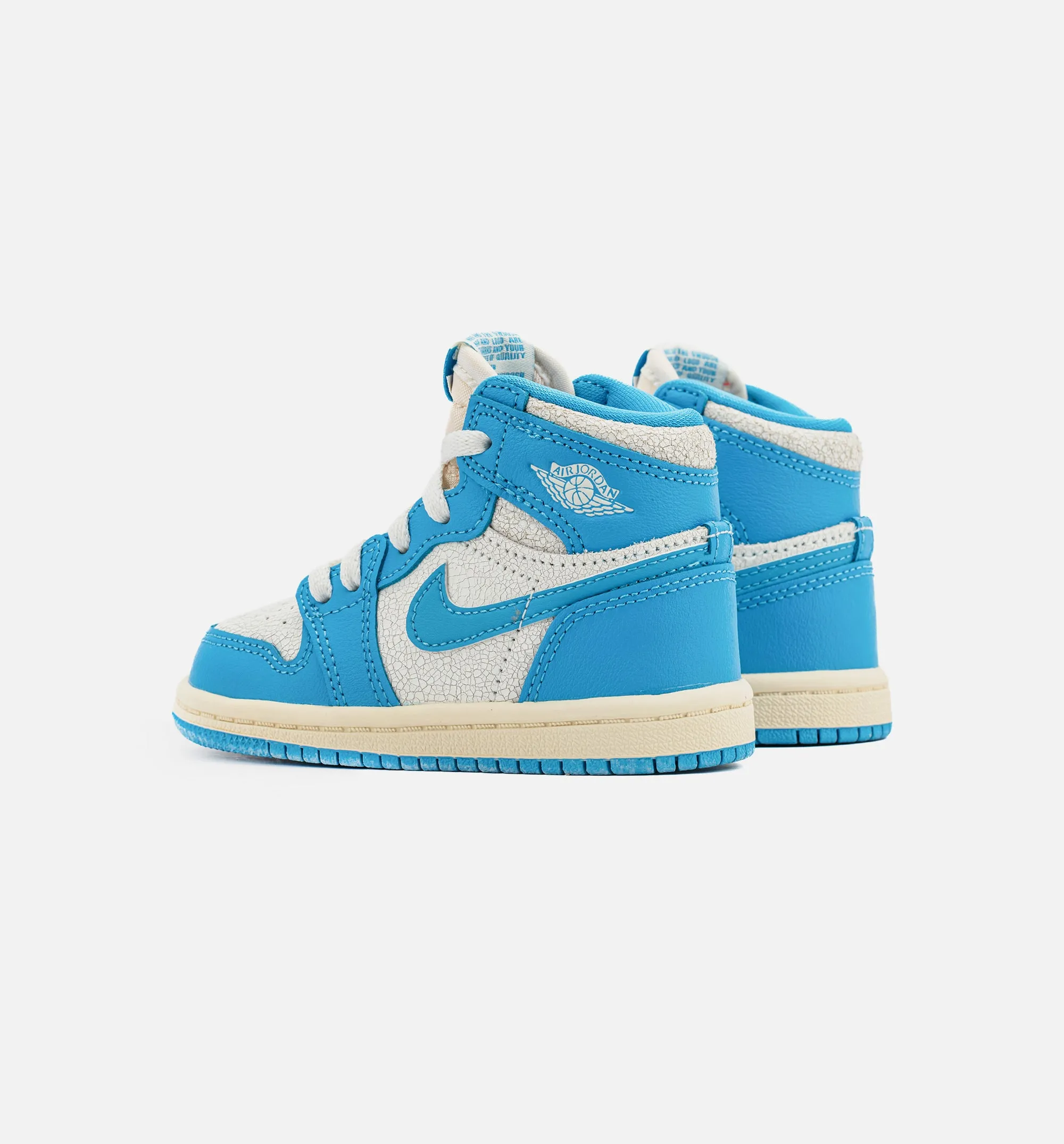 Grippy Traction Rugged Air Jordan 1 Retro High Og Unc Reimagined Infant/Toddler Shoe - Dark Powder Blue/Sail Free Shipping