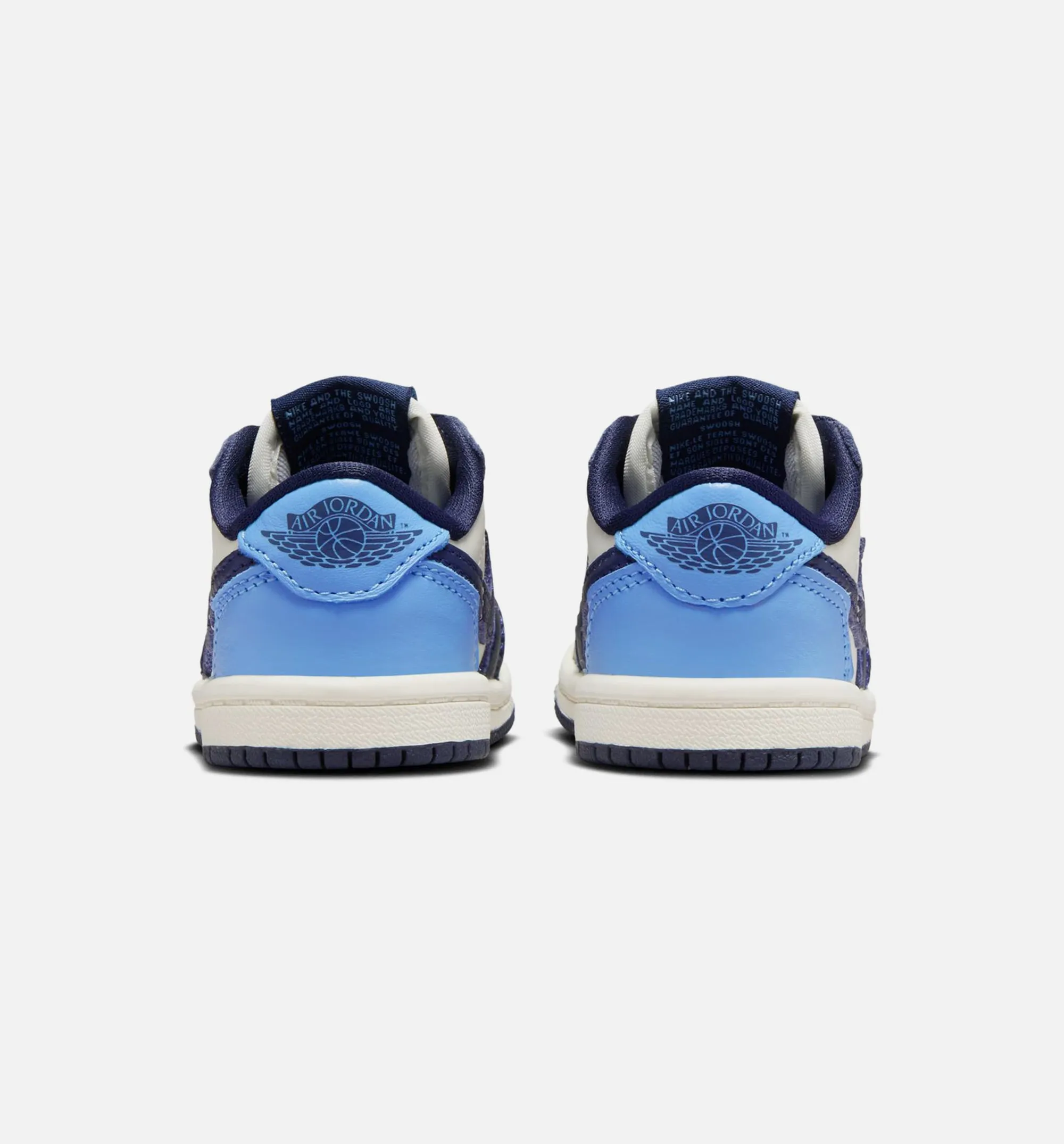 Odor Control Air Jordan 1 Retro Low Og Obsidian Infant Toddler Lifestyle Shoe - Obsidian/University Blue/Sail