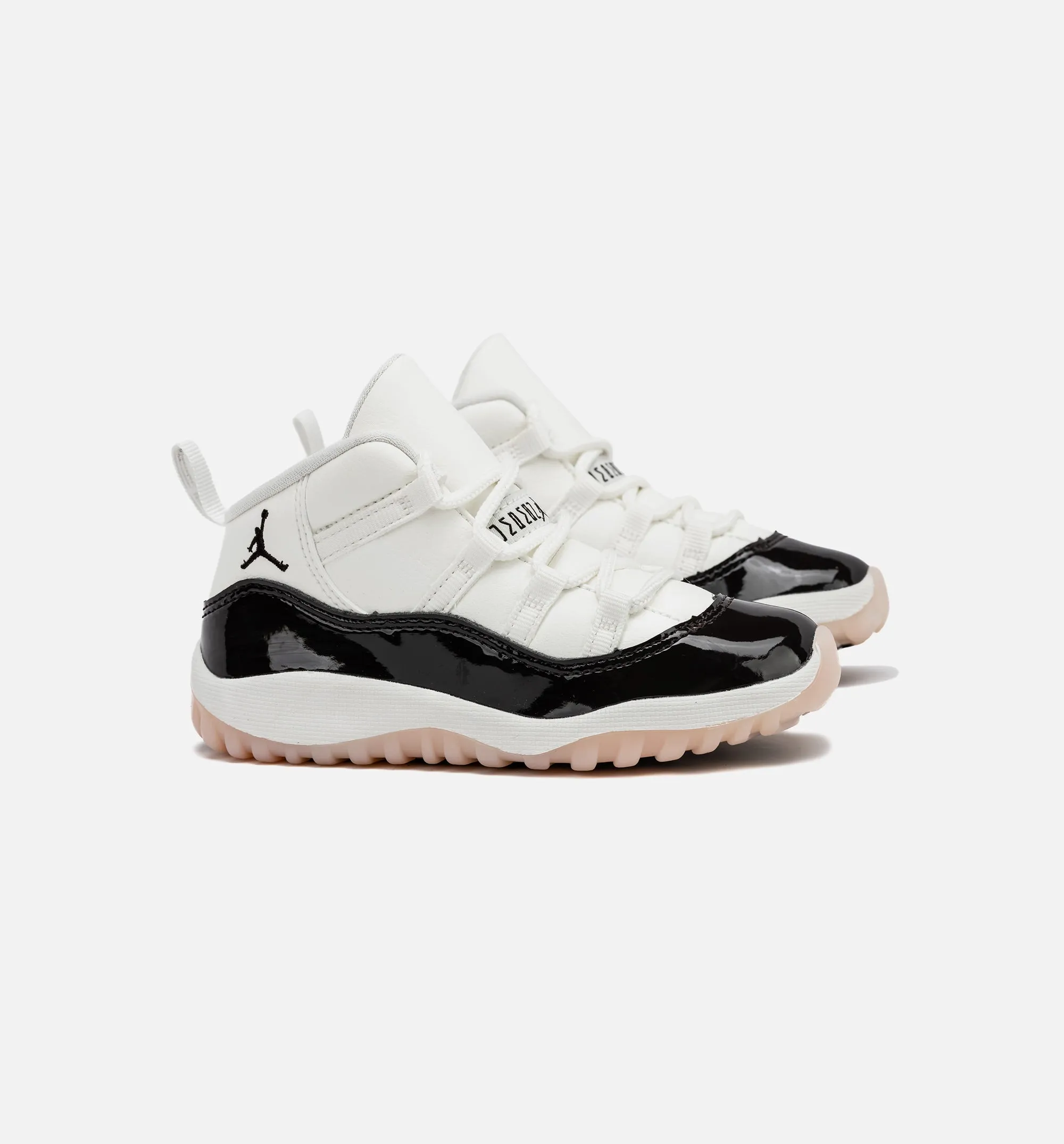 Air Jordan 11 Retro Neapolitan Infant Toddler Lifestyle Shoe - Sail/Velvet Brown Grippy Soles Minimalist