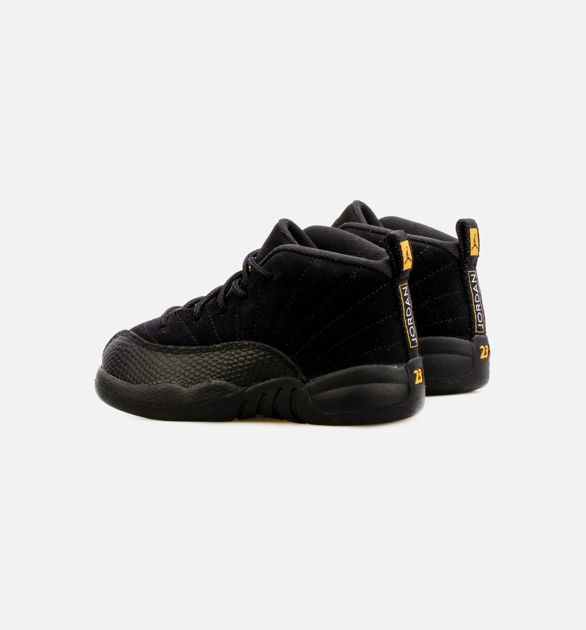 Weather Resistant Air Jordan 12 Retro Black Taxi Infant Toddler Lifestyle Shoe - Black Free Shipping