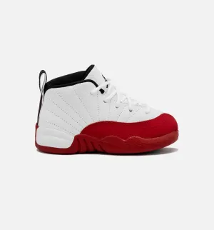 Cushioned Insoles Air Jordan 12 Retro Cherry Infant Toddler Lifestyle Shoe - White/Red