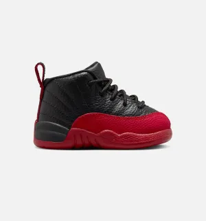 Flat Feet Shoes Essential Footwear Air Jordan 12 Retro Flu Game Infant Toddler Lifestyle Shoe - Black/Varsity Red