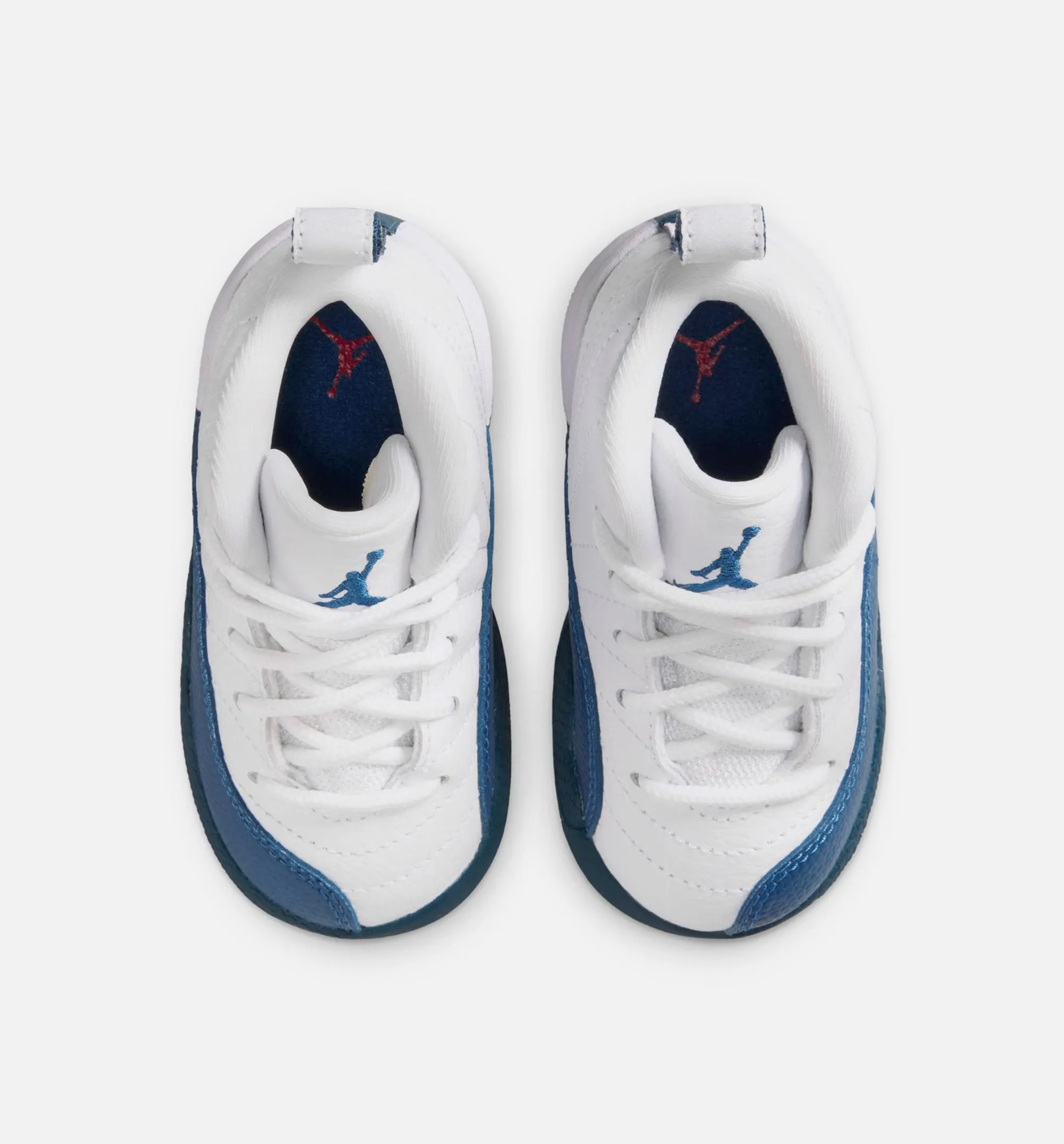 Air Jordan 12 Retro French Blue Infant Toddler Lifestyle Shoe - White/French Blue/Metallic Silver/Varsity Red Statement Footwear Modern Footwear