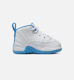 Flexible Air Jordan 12 Retro White And University Blue Infant Toddler Lifestyle Shoe - White/University Blue/Metallic Silver Free Shipping