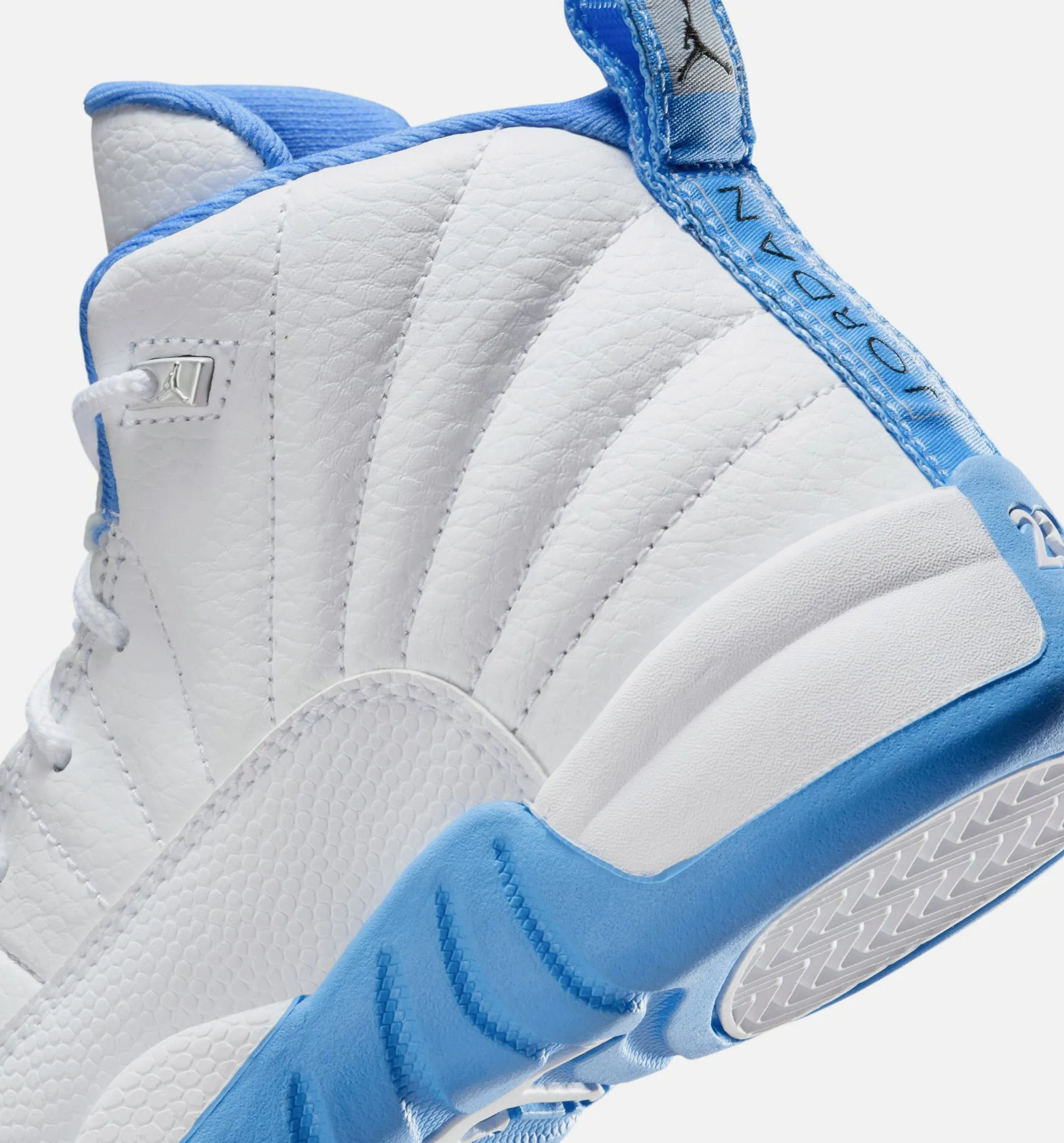 Air Jordan 12 Retro White And University Blue Preschool Lifestyle Shoe - White/University Blue/Metallic Silver Free Shipping Supportive Footwear Timeless