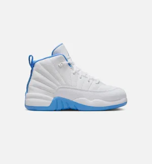 Air Jordan 12 Retro White And University Blue Preschool Lifestyle Shoe - White/University Blue/Metallic Silver Free Shipping Wide Fit