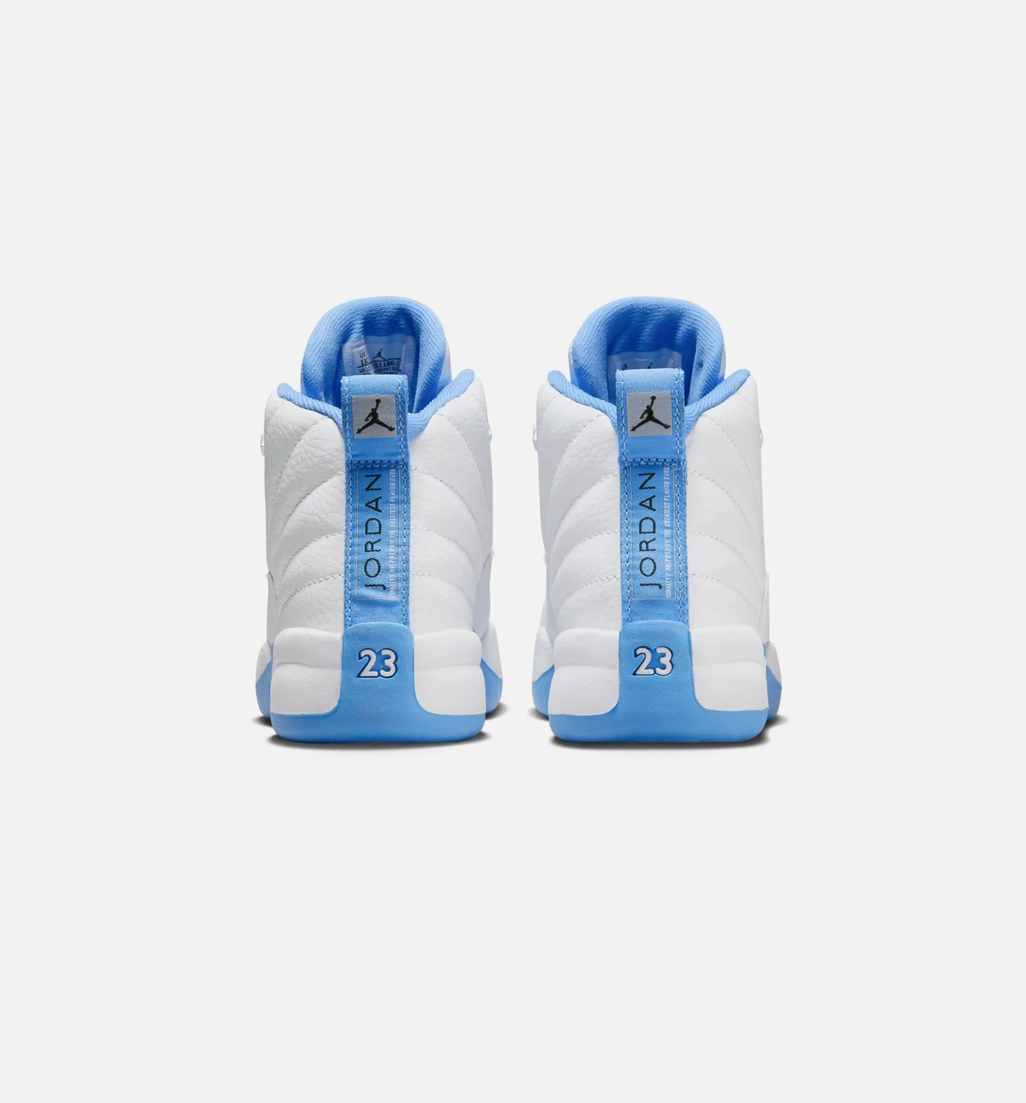 Air Jordan 12 Retro White And University Blue Preschool Lifestyle Shoe - White/University Blue/Metallic Silver Free Shipping Minimalist