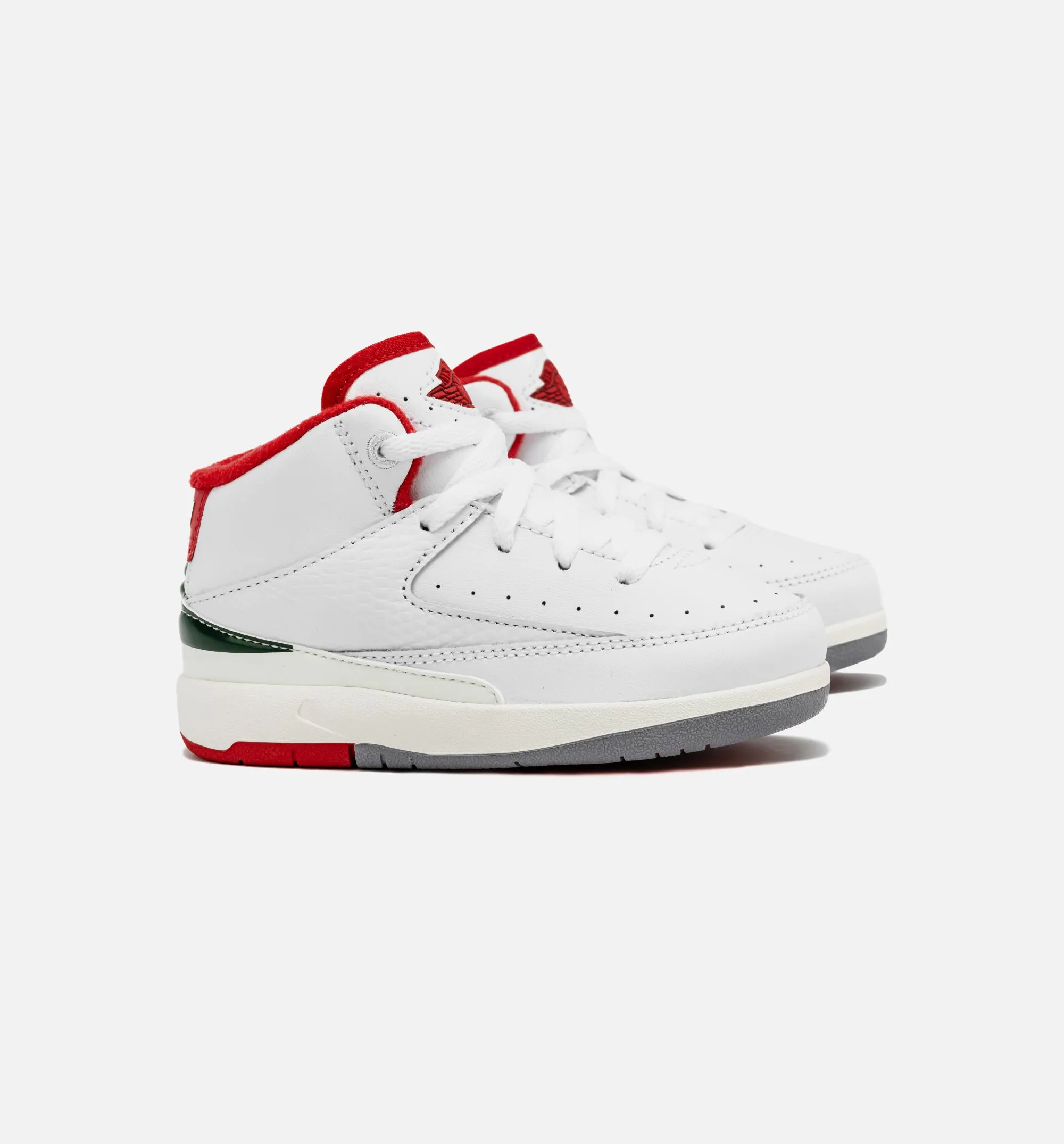 Air Jordan 2 Retro Italy Infant Toddler Lifestyle Shoe - Black/Fire Red/Sail/Cement Grey Lightweight Shoes Sustainable Shoes