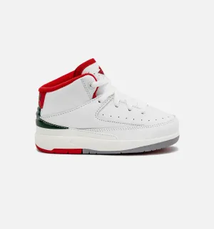 Air Jordan 2 Retro Italy Infant Toddler Lifestyle Shoe - Black/Fire Red/Sail/Cement Grey Weather Ready