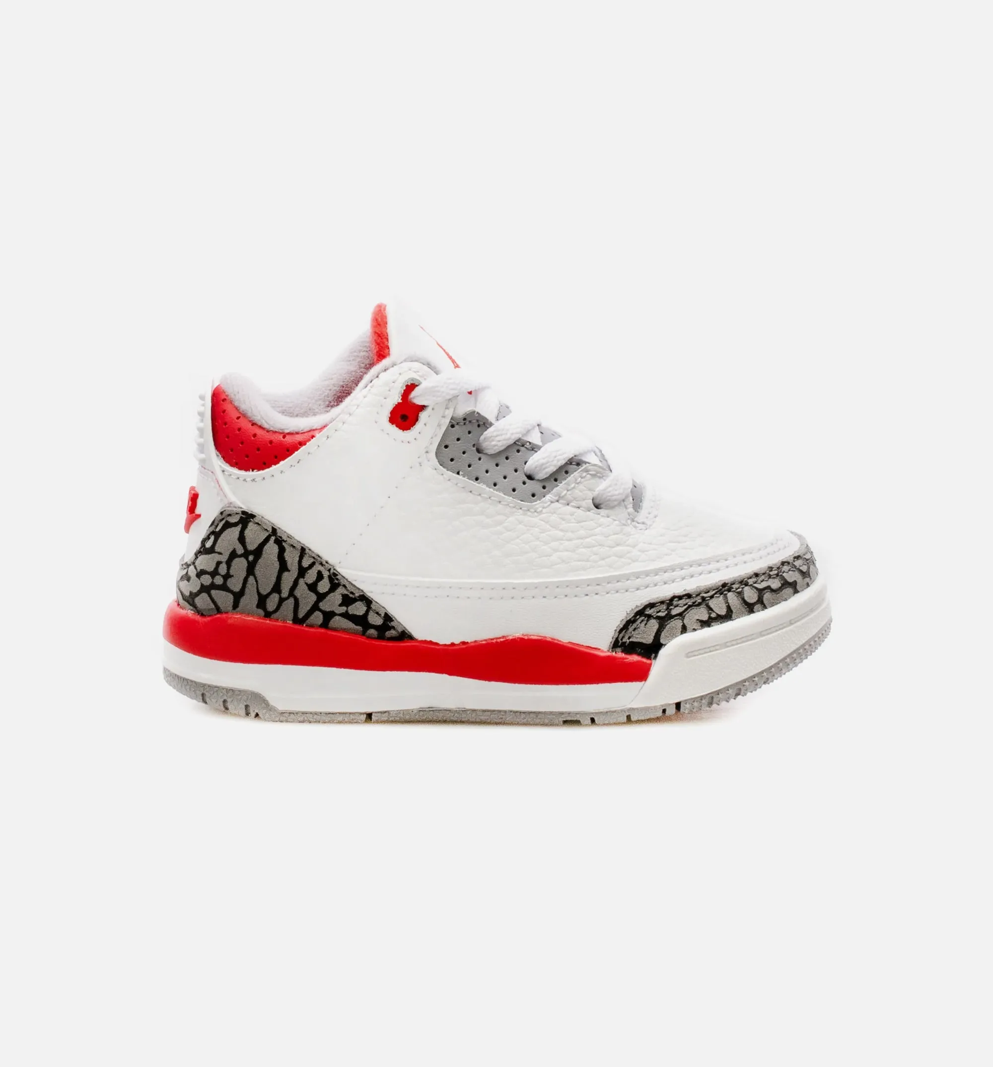 Leather Shoes Easy On Off Air Jordan 3 Og Fire Red Infant Toddler Lifestyle Shoes - White/Red Free Shipping