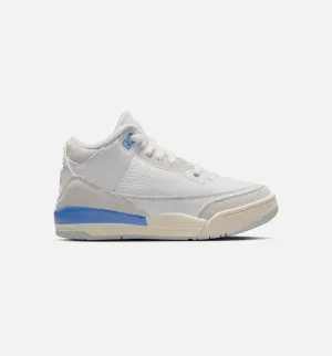 Air Jordan 3 Retro Lucky Shorts Preschool Lifestyle Shoe - Summit White/Hydrogen Blue/Legend Blue Travel Ready