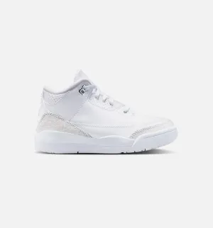 Sustainable Shoes Air Jordan 3 Retro White And Silver Preschool Lifestyle Shoe - White/Metallic Silver Free Shipping