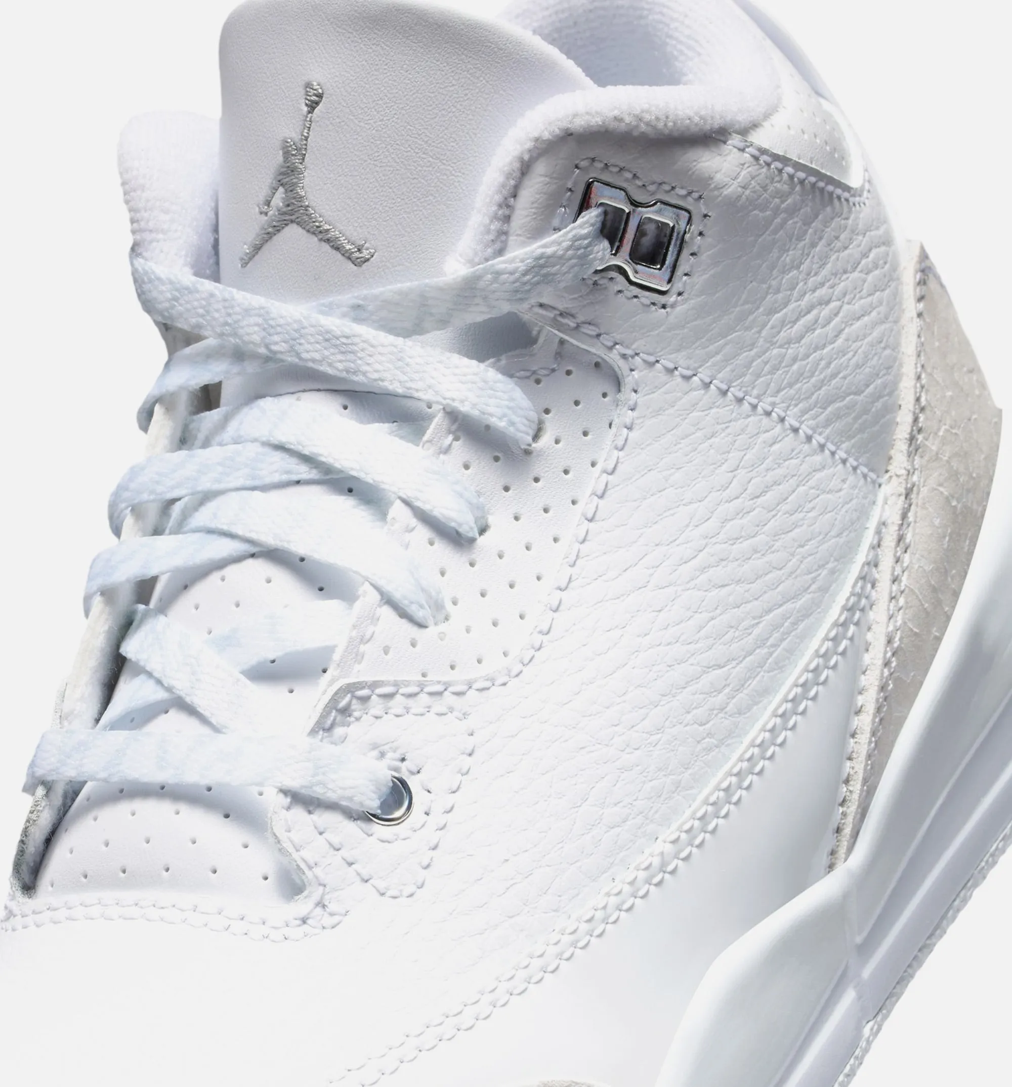 Versatile Footwear Chic Footwear Air Jordan 3 Retro White And Silver Preschool Lifestyle Shoe - White/Metallic Silver Free Shipping