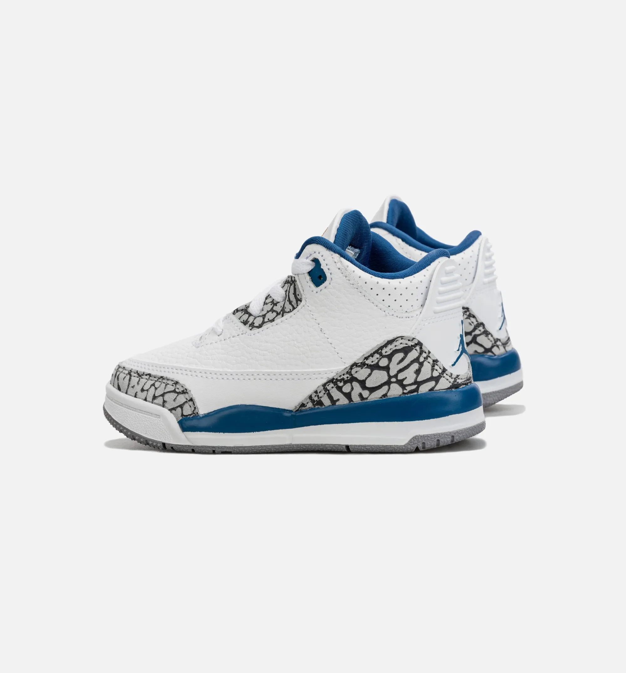 Air Jordan 3 Retro Wizards True Blue Infant Toddler Lifestyle Shoe - White/Blue Casual Footwear