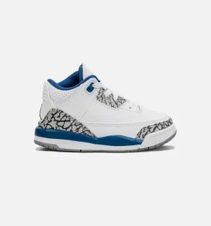 Air Jordan 3 Retro Wizards True Blue Infant Toddler Lifestyle Shoe - White/Blue Casual Comfort