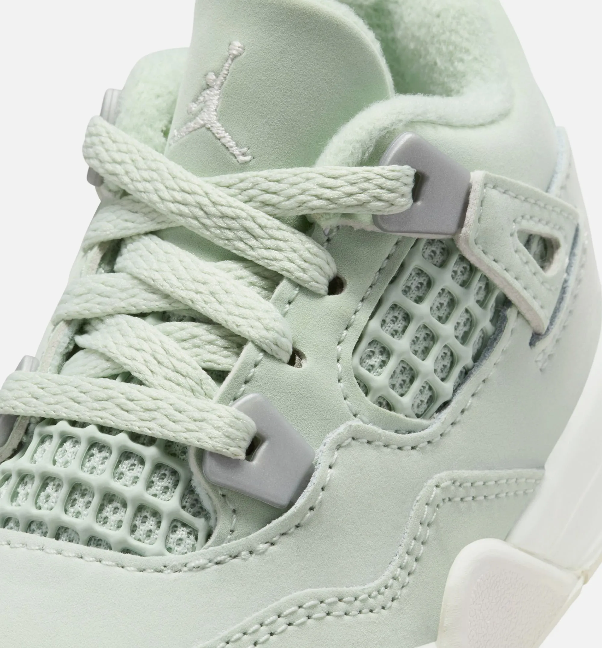 Air Jordan 4 Retro Abundance Infant Toddler Lifestyle Shoe - Seafoam/Sail/Metallic Silver Shock Absorbing