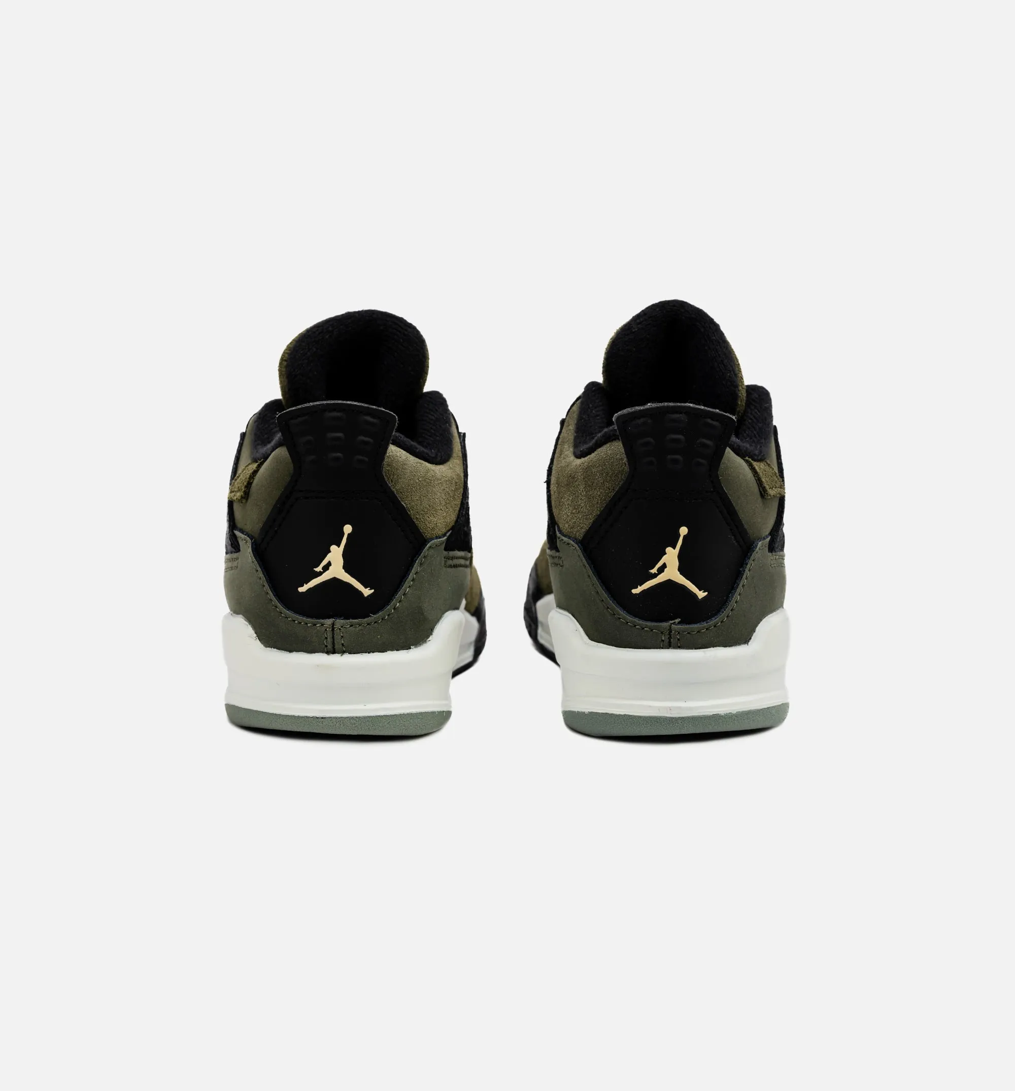 Air Jordan 4 Retro Craft Olive Infant Toddler Lifestyle Shoe - Medium Olive/Black Minimal Footwear