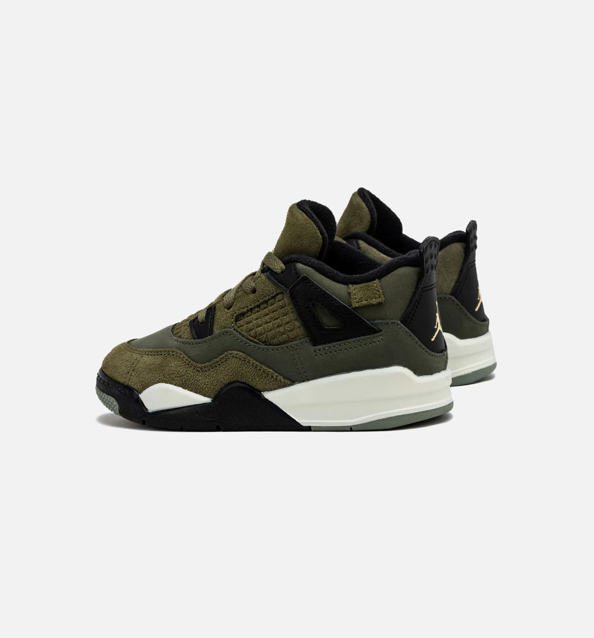 Air Jordan 4 Retro Craft Olive Infant Toddler Lifestyle Shoe - Medium Olive/Black Comfort Technology