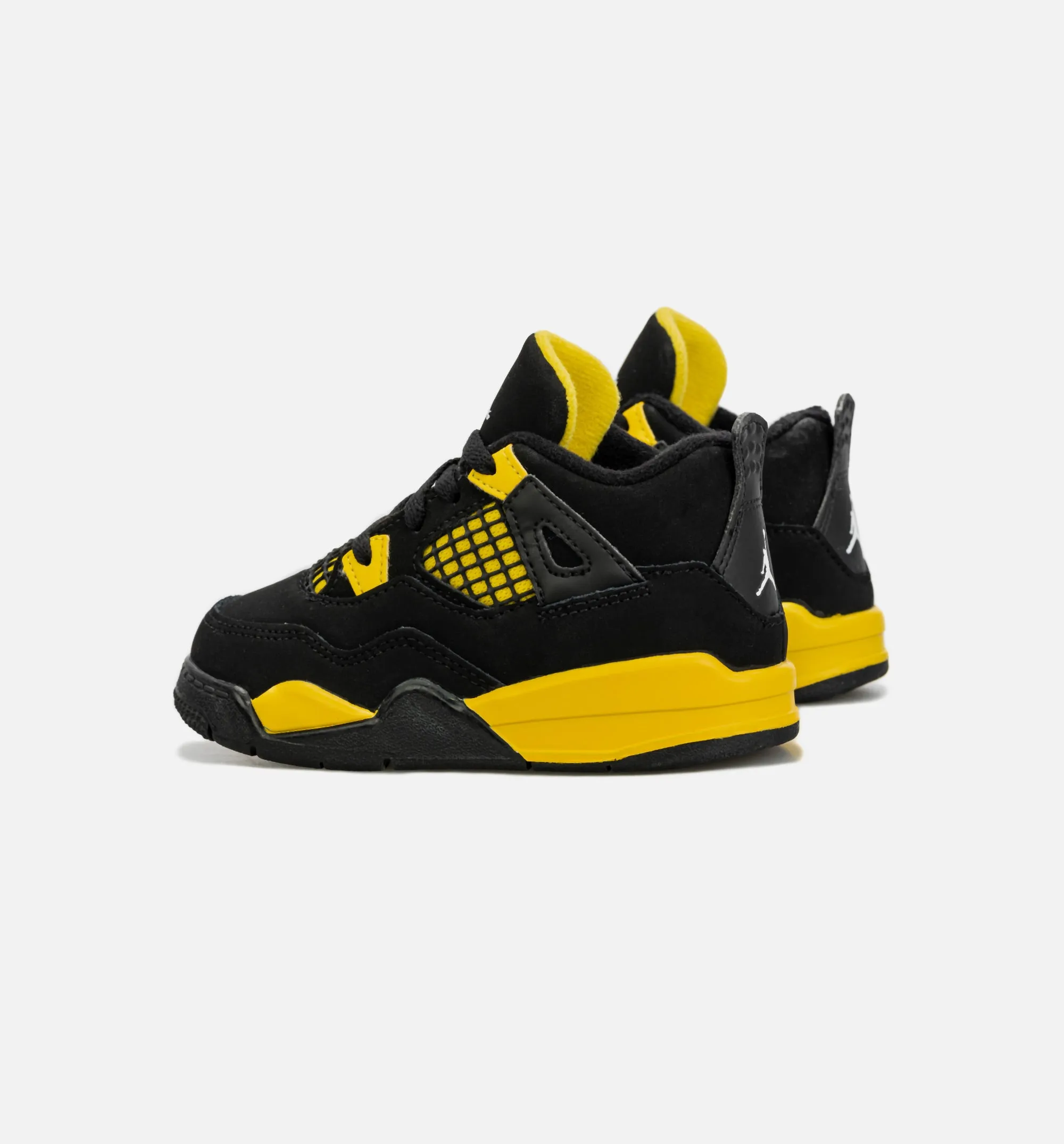 Air Jordan 4 Retro Thunder Infant Toddler Lifestyle Shoe - Black/Yellow Slip On Shoes