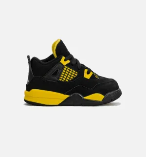Eco Friendly Air Jordan 4 Retro Thunder Infant Toddler Lifestyle Shoe - Black/Yellow